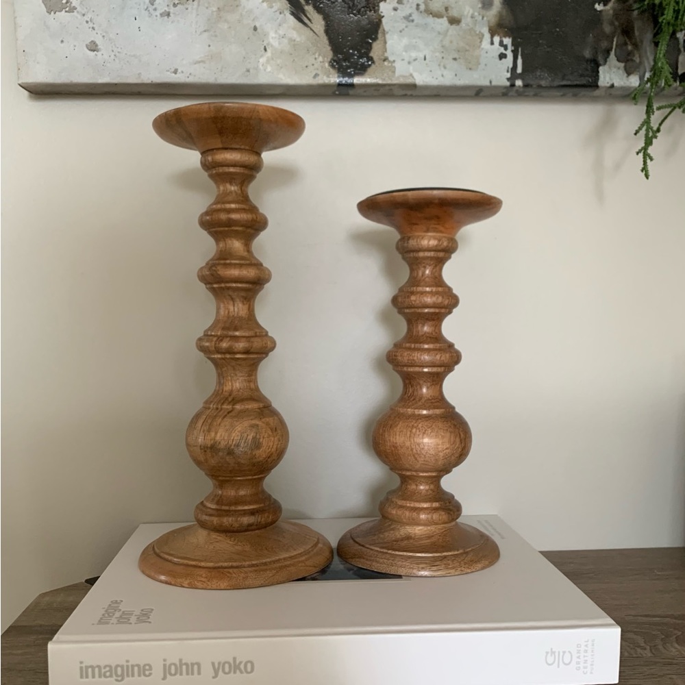 2 Ashland Wooden Candle Holders